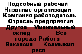 Подсобный рабочий › Название организации ­ Компания-работодатель › Отрасль предприятия ­ Другое › Минимальный оклад ­ 15 000 - Все города Работа » Вакансии   . Калмыкия респ.